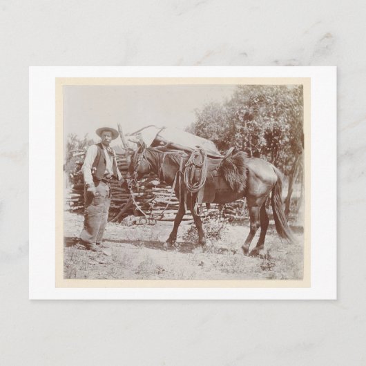 Carte Postale Vintage Cowboy 1900 (Devant)