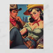 Carte Postale Vintage Cowboy et Cowgirl (Devant)