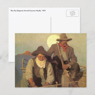 Carte Postale Vintage Cowboys, l'étape de la paye par NC Wyeth