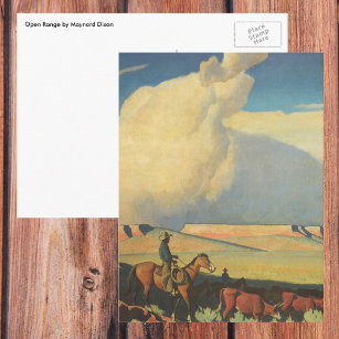 Carte Postale Vintage Cowboys, Open Range par Maynard Dixon