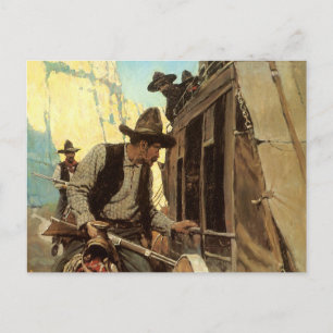 Carte Postale Vintage Cowboys, The Admirable Outlaw par NC Wyeth