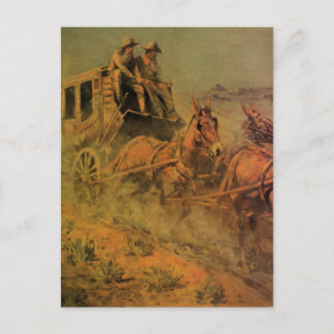 Carte Postale Vintage Cowboys, The Stage Coach par John Borein