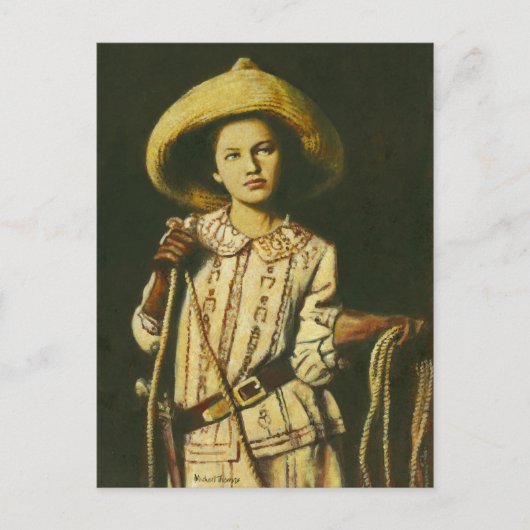 Carte postale vintage Cowgirl (Devant)