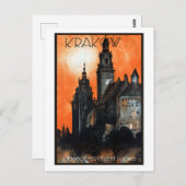 Carte Postale Vintage Cracovie Pologne Voyage (Devant / Derrière)