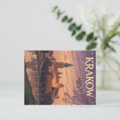 Carte Postale Vintage Cracovie Wawel Castle Twilight (Debout devant)