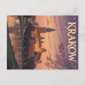 Carte Postale Vintage Cracovie Wawel Castle Twilight (Devant)