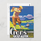 Carte Postale Vintage Crans Golf Alpin (Devant / Derrière)