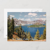 Carte postale Vintage Crater Lake Oregon (Devant / Derrière)