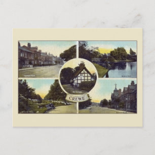 Carte Postale Vintage Crewe Cheshire multipoint