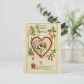 Carte postale vintage Cupid et Heart Valentine (Debout devant)