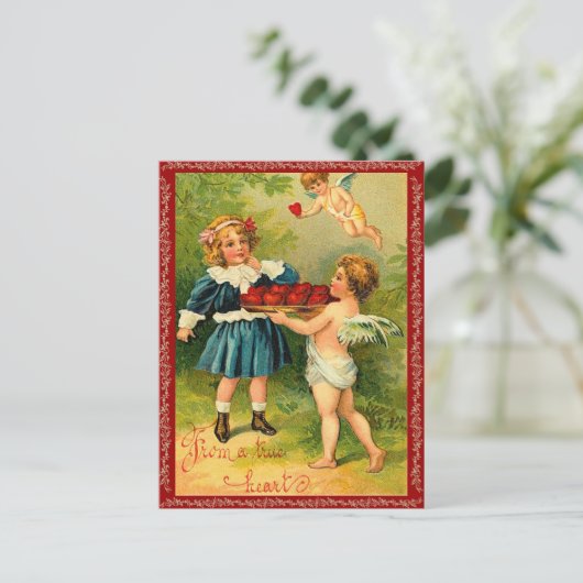 Carte postale vintage Cupid Valentine (Debout devant)