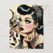 Carte Postale Vintage Cute Goth Pin Up (Devant)