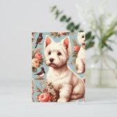 Carte Postale Vintage Cute West Highland White Terrier (Debout devant)