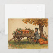 Carte postale vintage d'Action de grâce d'automne (Devant / Derrière)