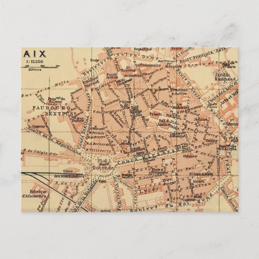 Carte postale vintage d'Aix France (Devant)