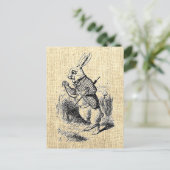 Carte postale Vintage d'Alice sur lapin blanc (Debout devant)