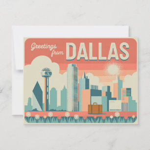 Carte postale vintage Dallas   Salutations de Dall