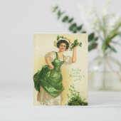 Carte Postale vintage dame de la Saint Patrick (Debout devant)