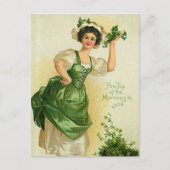 Carte Postale vintage dame de la Saint Patrick (Devant)