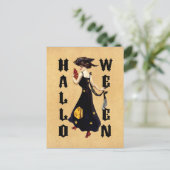 Carte Postale Vintage dame d'Halloween (Debout devant)