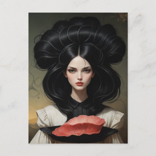 Carte Postale Vintage dame et viande crue (Devant)