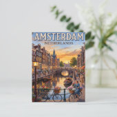 Carte postale vintage d'Amsterdam (Debout devant)