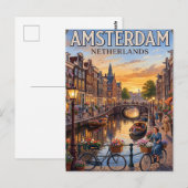 Carte postale vintage d'Amsterdam (Devant / Derrière)