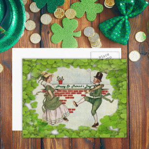Carte Postale Vintage Dancing Irish Couple