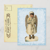 Carte postale vintage d'ange de Noël (Devant / Derrière)