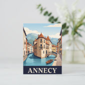Carte postale vintage d'Annecy (Debout devant)