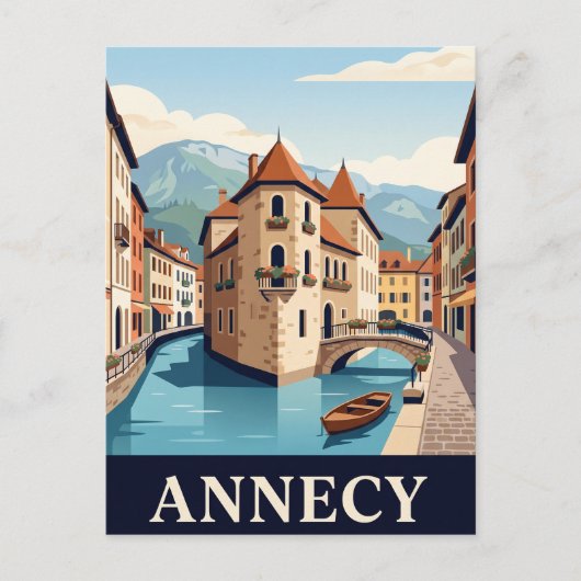 Carte postale vintage d'Annecy (Devant)