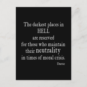 Carte Postale Vintage Dante Hell Neutrality Citation de crise mo