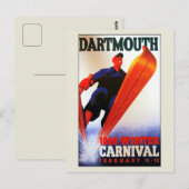 Carte Postale Vintage Darthmouth hivernal carnival ski ad (Devant / Derrière)
