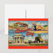 Carte postale vintage d'Atlantic City NJ (Devant / Derrière)