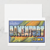 Carte postale vintage Davenport, Iowa (Devant / Derrière)