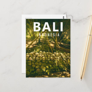 Carte postale vintage de Bali - Cimetière des crân