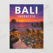 Carte postale vintage de Bali - Coucher de soleil (Devant)