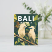 Carte postale vintage de Bali - Oiseaux Mainate de (Debout devant)