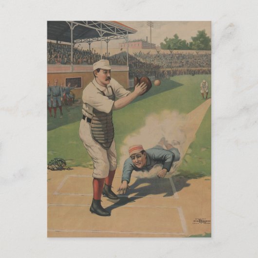 Carte postale vintage de baseball (Devant)