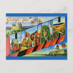 Carte postale Vintage de bienvenue Utah