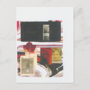 Carte postale vintage de billet et de feuille