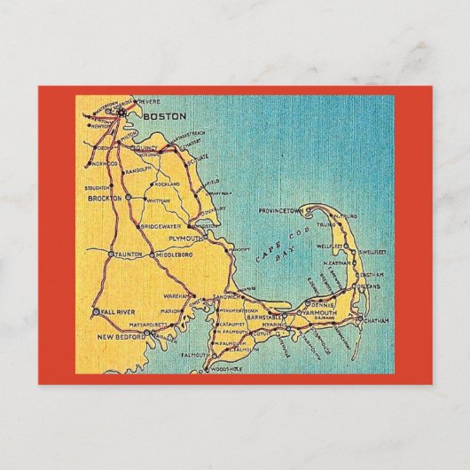 Carte postale vintage de Boston Cape Cod (Devant)