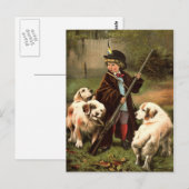 Carte postale vintage de chasse aux garçons (Devant / Derrière)