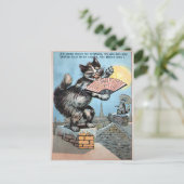 Carte postale vintage de chat sur le toit (Debout devant)