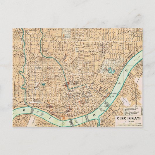 Carte postale vintage de Cincinnati (Devant)