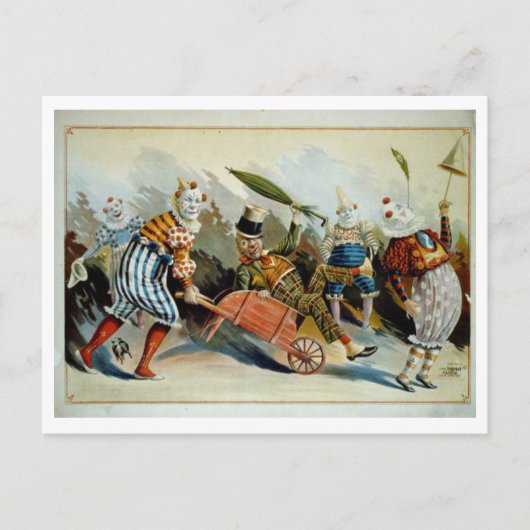 Carte postale vintage de clowns (Devant)