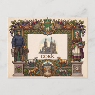 Carte postale vintage de Cork City Irlande