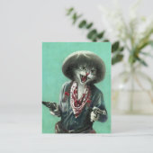 Carte postale vintage de cow-girl de chaton (Debout devant)