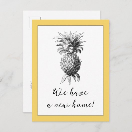Carte postale vintage de déplacement d'ananas (Devant / Derrière)
