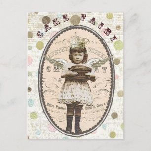 Carte postale vintage de fée de gâteau photo